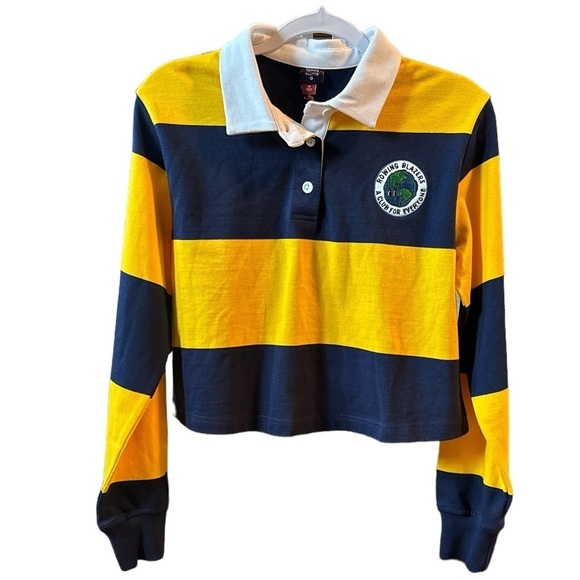 Rowing Blazers Stripe Collared Long Sleeve‎ Rugby Shirt medium NWT - Picture 1 of 6